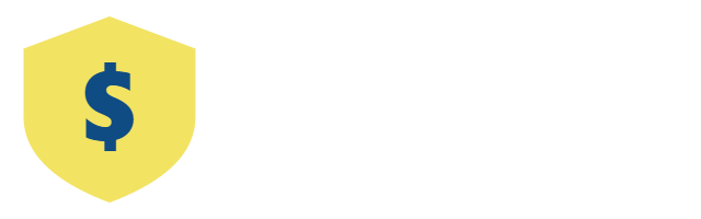 Happen Place logo, yellow shield with dollar sign